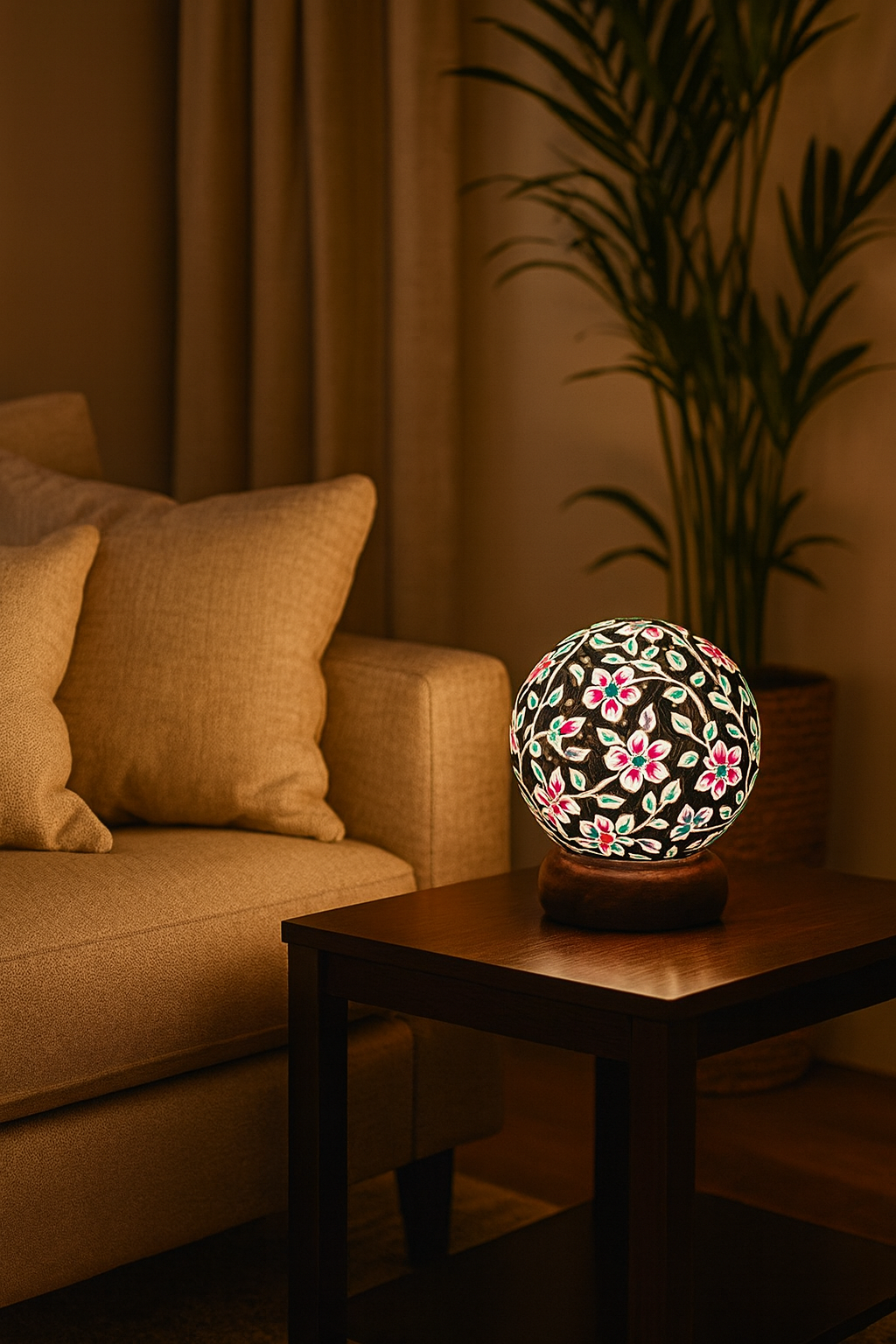 Camel Skin Lamp | Round | Black