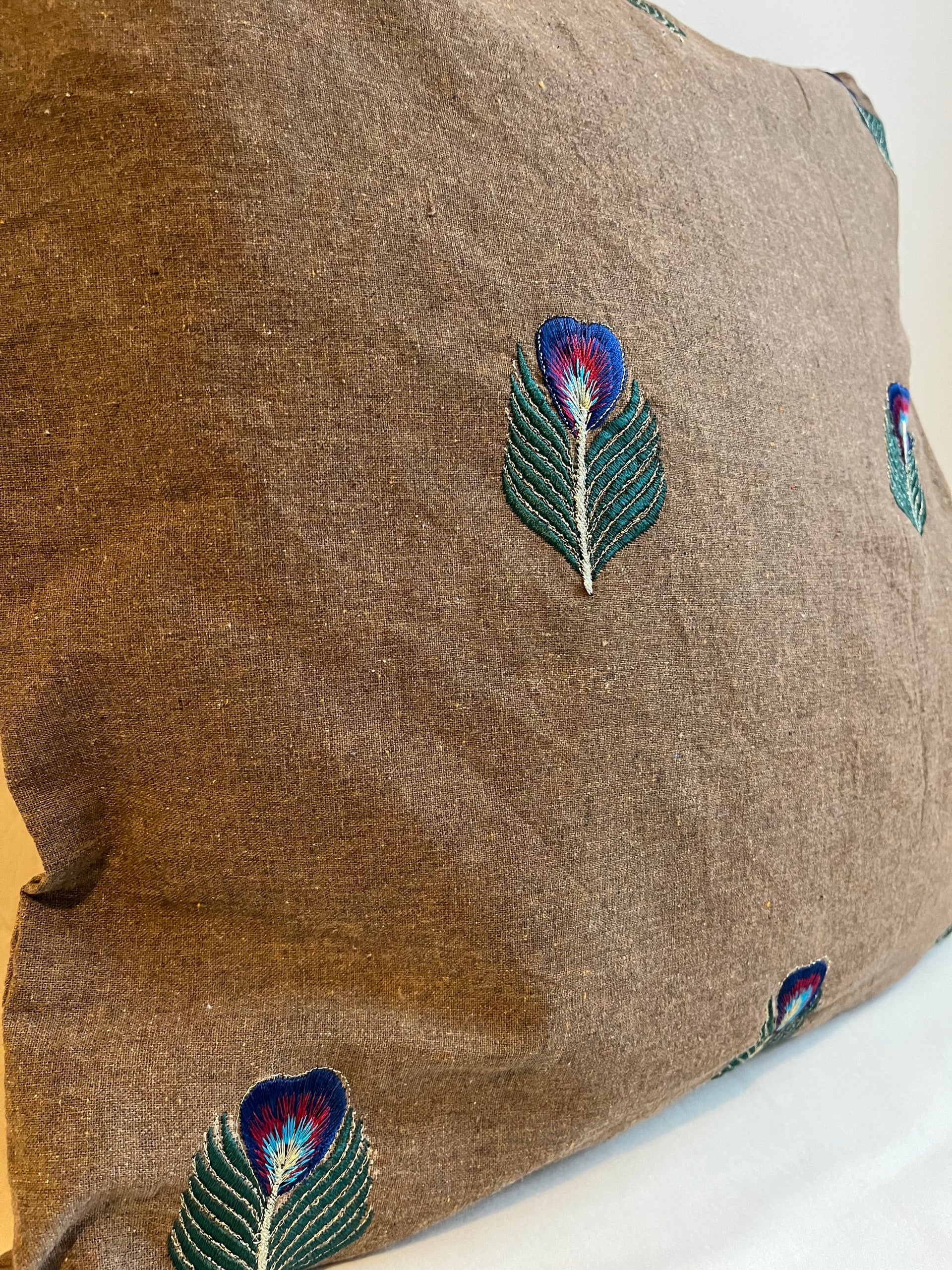 Kussenhoes | Veren | Zand, Groen &amp; Goud | Vierkant